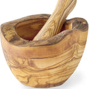 Olive Wood Rustic Mortar and Pestle by Choixe