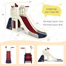 6-In-1 Large Slide for Kids Toddler Climber Slide Playset with Basketball Hoop by LJGDeals