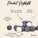 Wool Dryer Balls | Set of 6 by Bamboo Switch