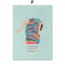 Minimalist white washing machine laundry room girl nordic wall art by Decorbites