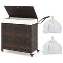 Laundry Hamper with Wheels and Lid by LJGDeals