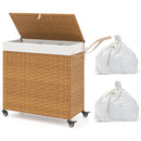 Laundry Hamper with Wheels and Lid by LJGDeals