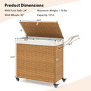 Laundry Hamper with Wheels and Lid by LJGDeals