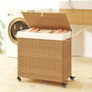 Laundry Hamper with Wheels and Lid by LJGDeals