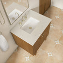 James Martin Laurent 30" Dual Mount Single Bathroom Vanity, Honey Oak