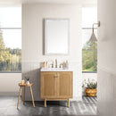 James Martin Laurent 30" Dual Mount Single Bathroom Vanity, Light Natural Oak