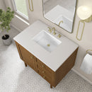James Martin Laurent 36" Dual Mount Single Bathroom Vanity, Honey Oak