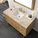 James Martin Laurent 48" Dual Mount Single Bathroom Vanity, Light Natural Oak