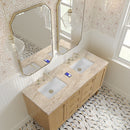 James Martin Laurent 60" Dual Mount Double Bathroom Vanity, Light Natural Oak