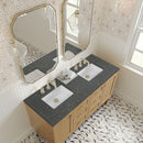 James Martin Laurent 60" Dual Mount Double Bathroom Vanity, Light Natural Oak
