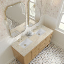 James Martin Laurent 60" Dual Mount Double Bathroom Vanity, Light Natural Oak