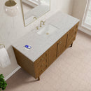 James Martin Laurent 60" Dual Mount Single Bathroom Vanity, Honey Oak