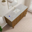 James Martin Laurent 60" Dual Mount Single Bathroom Vanity, Honey Oak