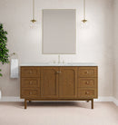 James Martin Laurent 60" Dual Mount Single Bathroom Vanity, Honey Oak