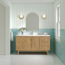 James Martin Laurent 60" Dual Mount Single Bathroom Vanity, Light Natural Oak