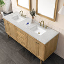James Martin Laurent 72" Dual Mount Double Bathroom Vanity, Light Natural Oak