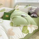 GobekUsa Cozy Pattern Printed 4Pcs Single Bedding Set - Soft Cotton Fabric