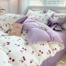 GobekUsa Cozy Pattern Printed 4Pcs Single Bedding Set - Soft Cotton Fabric
