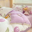 GobekUsa Cozy Pattern Printed 4Pcs Single Bedding Set - Soft Cotton Fabric