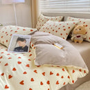 GobekUsa Cozy Pattern Printed 4Pcs Single Bedding Set - Soft Cotton Fabric