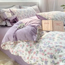 GobekUsa Cozy Pattern Printed 4Pcs Single Bedding Set - Soft Cotton Fabric
