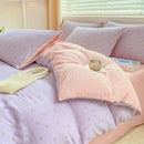 GobekUsa Double Layer Yarn Cozy Bed Sheet Set - High-Quality Washed Cotton Printed Bedding