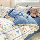 GobekUsa Double Layer Yarn Cozy Bed Sheet Set - High-Quality Washed Cotton Printed Bedding