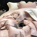 GobekUsa 1200TC Luxury Embroidery Bedding Set with Wide Edge & Lyocell Cotton Brushed Fabric