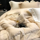 GobekUsa 1200TC Luxury Embroidery Bedding Set with Wide Edge & Lyocell Cotton Brushed Fabric
