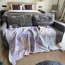 GobekUsa Cozy Knit Blanket: Purple Multifunctional Sofa Cover for Living Room, Office, and Nap Time
