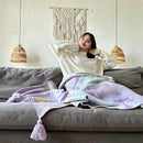 GobekUsa Cozy Knit Blanket: Purple Multifunctional Sofa Cover for Living Room, Office, and Nap Time