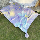 GobekUsa Cozy Knit Blanket: Purple Multifunctional Sofa Cover for Living Room, Office, and Nap Time