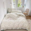 GobekUsa Gardenia Print Princess Bedding Set with Ruffles and Pillowcases