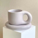 Lavender ink splash ceramic mug and oval plate kitchen set by Decorbites