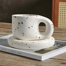 Lavender ink splash ceramic mug and oval plate kitchen set by Decorbites