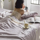 GobekUsa Light Luxury Jacquard Quilt Set with Sheets & Pillowcases - Ice Silk, Washable & Cooling
