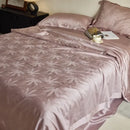 GobekUsa Light Luxury Jacquard Quilt Set with Sheets & Pillowcases - Ice Silk, Washable & Cooling