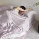 GobekUsa Light Luxury Jacquard Quilt Set with Sheets & Pillowcases - Ice Silk, Washable & Cooling