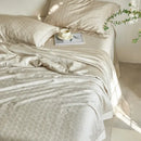 GobekUsa Light Luxury Jacquard Quilt Set with Sheets & Pillowcases - Ice Silk, Washable & Cooling