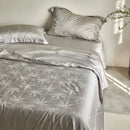 GobekUsa Light Luxury Jacquard Quilt Set with Sheets & Pillowcases - Ice Silk, Washable & Cooling
