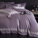 GobekUsa 1200TC Egyptian Cotton Lace Embroidery Bedding Set: 1 Duvet, 1 Sheet, 2 Pillowcases