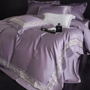 GobekUsa 1200TC Egyptian Cotton Lace Embroidery Bedding Set: 1 Duvet, 1 Sheet, 2 Pillowcases
