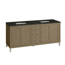 James Martin Chicago 72" Double Bathroom Vanity, Walnut Whisper