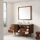 James Martin Amberly 60" Dual Mount Single Bathroom Vanity, Mid-Century Walnut