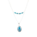 Layered Blue Apatite and Sterling Silver Necklace