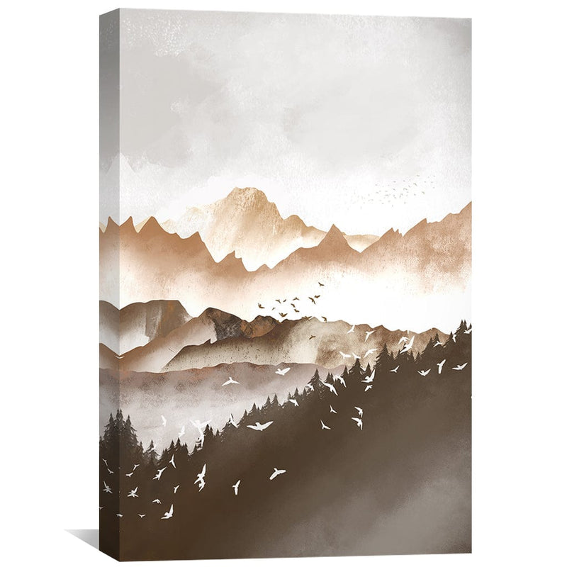 Layered Brown Mountains Canvas