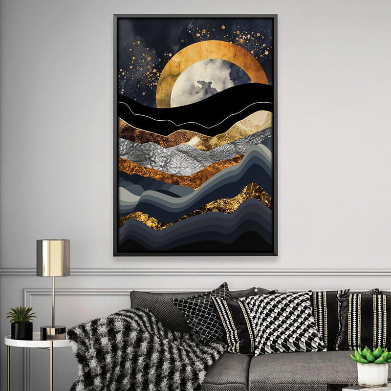 Layered Moonset Canvas