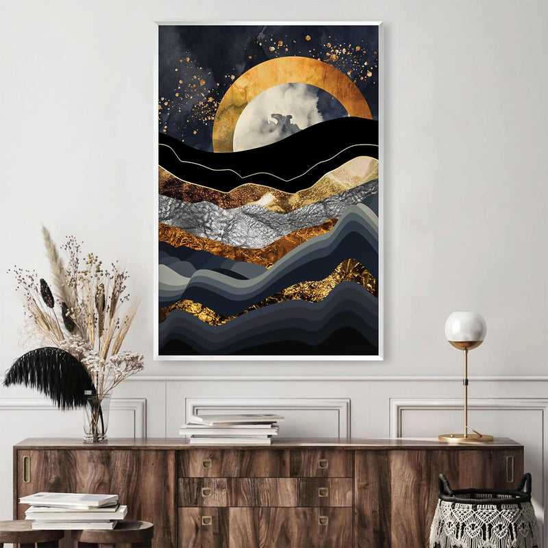 Layered Moonset Canvas