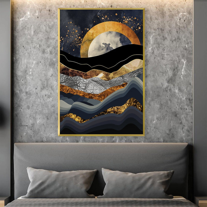 Layered Moonset Canvas