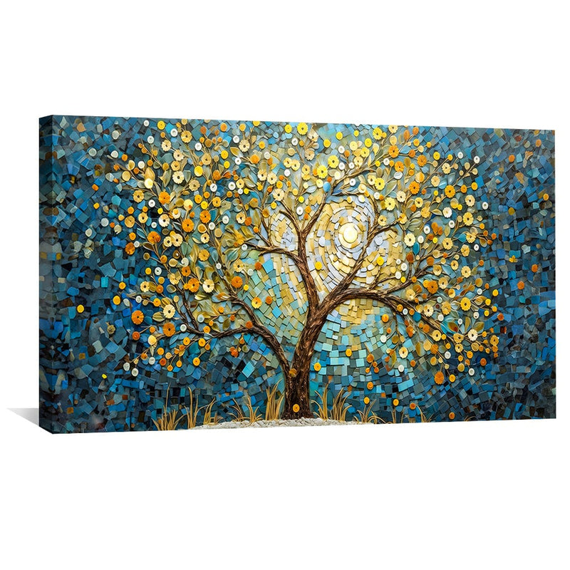 Layered Shapes Tree Canvas